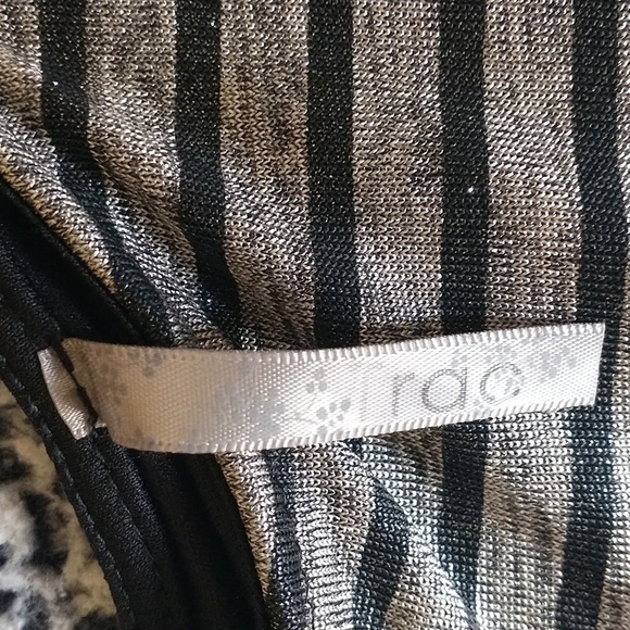 Trac One Arm Off Shoulder Striped Retro Vintage Sparkle Sexy Mini Dress Size S - Picture 5 of 6